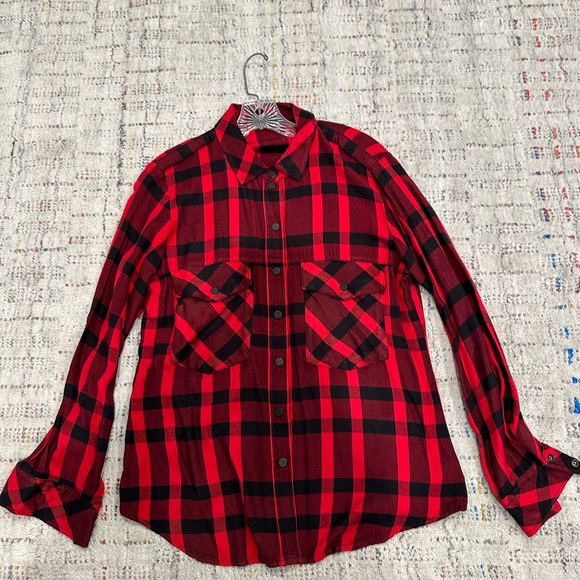 Sanctuary- red and black womens flannel - size XS - Picture 1 of 7